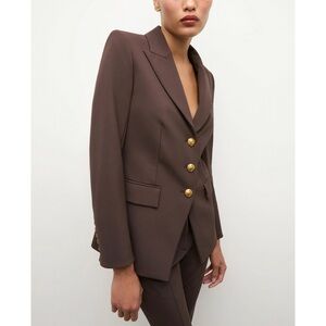 Veronica Beard Dickey Brown Long-Sleeve Orlane Blazer Jacket